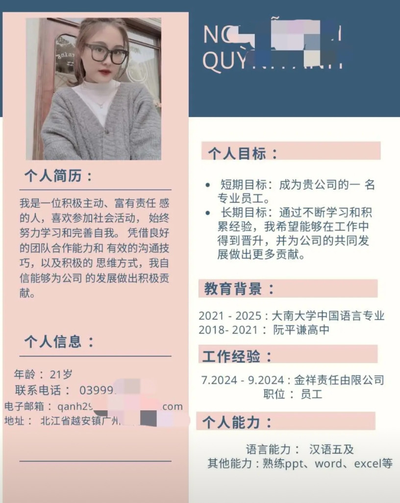 越南人精通中文，好处工作好找且工资高。刚毕业的大学生，中文达到HSk6。期望