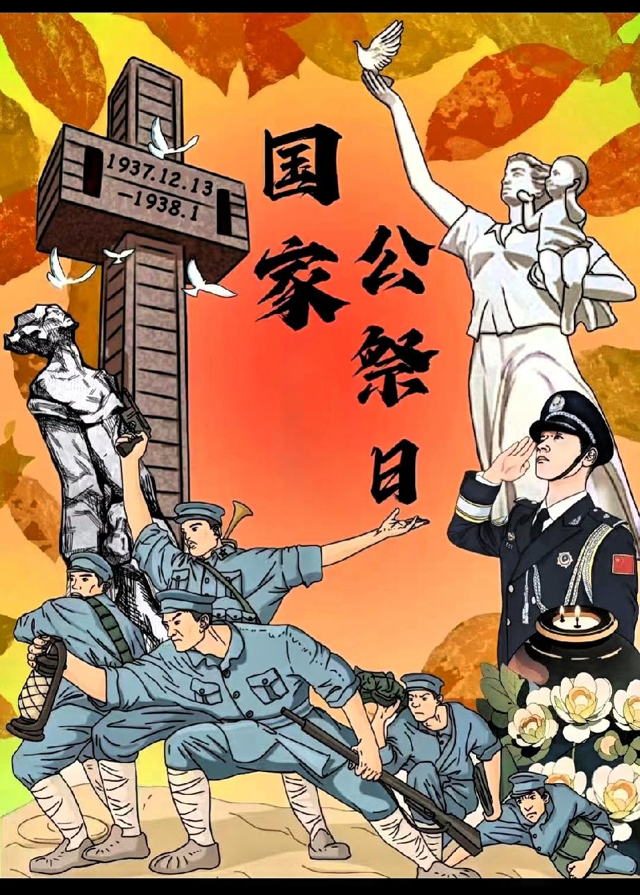 今天，是国家公祭日。88年前的此刻，侵华日军野蛮侵入南京，30万同胞惨遭杀戮，六