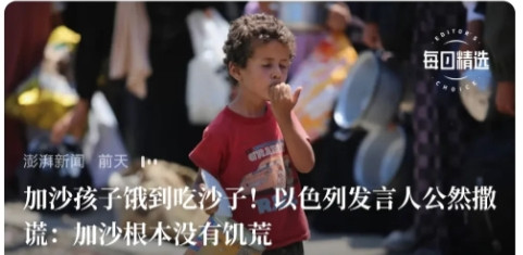 以色列为了灭绝加沙人，不惜扣了一切外来的援助，暗中做两笔账，一笔是贪污世界援助粮