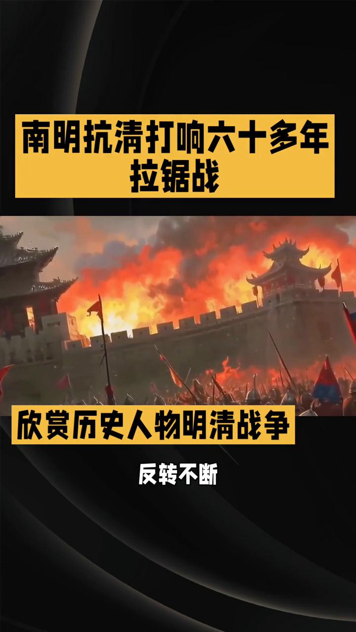 南明抗清打响六十多年拉锯战。欣赏历史人物明清战争。别被网上明清战争"一边倒"的