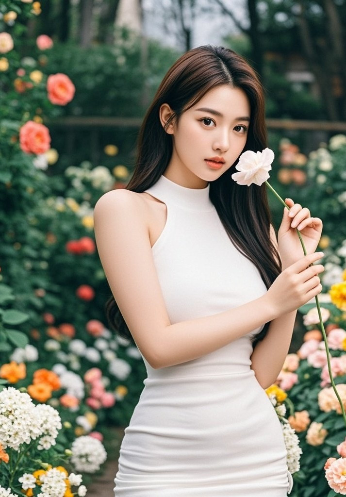 少女如花初长成，白月光般温柔甜