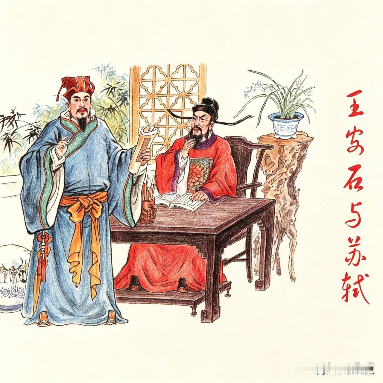 苏轼没事特别喜欢和王安石抬杠，一点也没把他当上司、前辈。有一天，两人闲聊，王安石