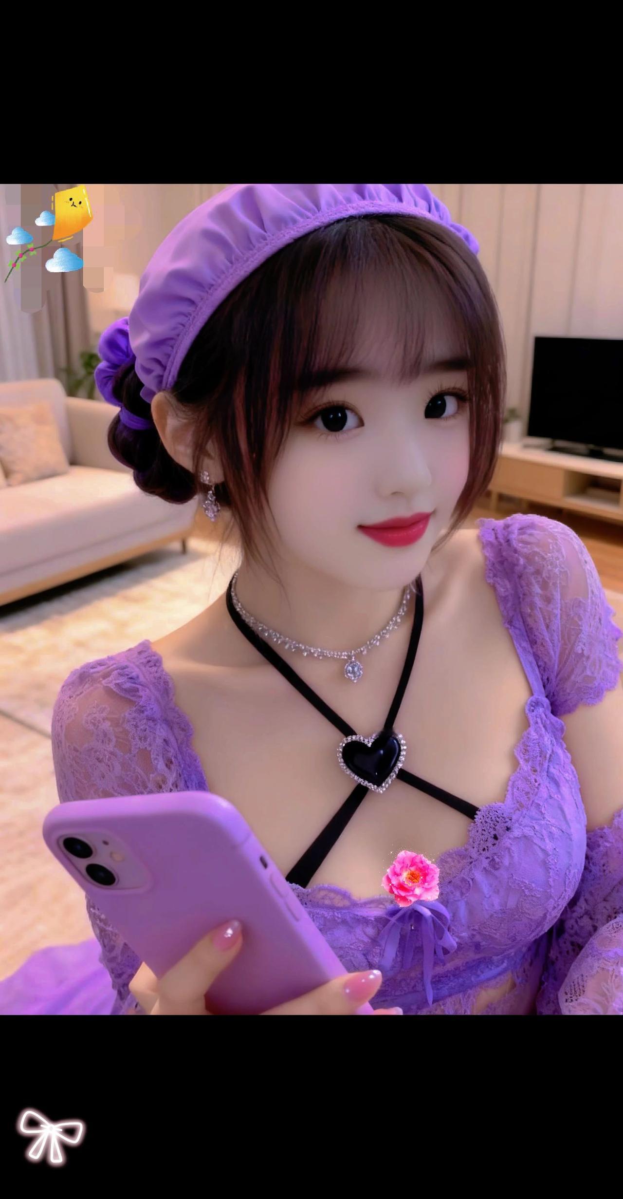 气质美女穿紫色衣服小姐姐很哇塞的小姐姐超美