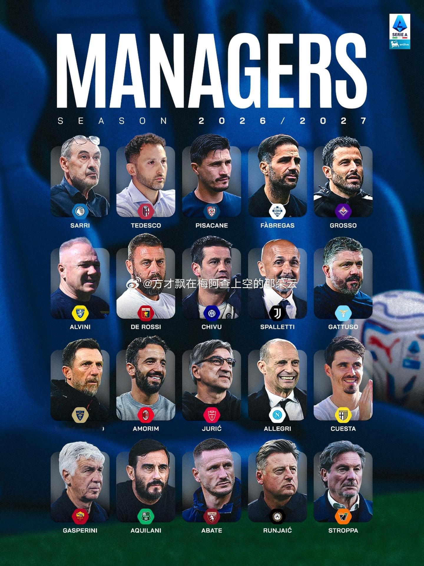2026-27赛季意甲各队教练员意甲联赛意甲国际米兰