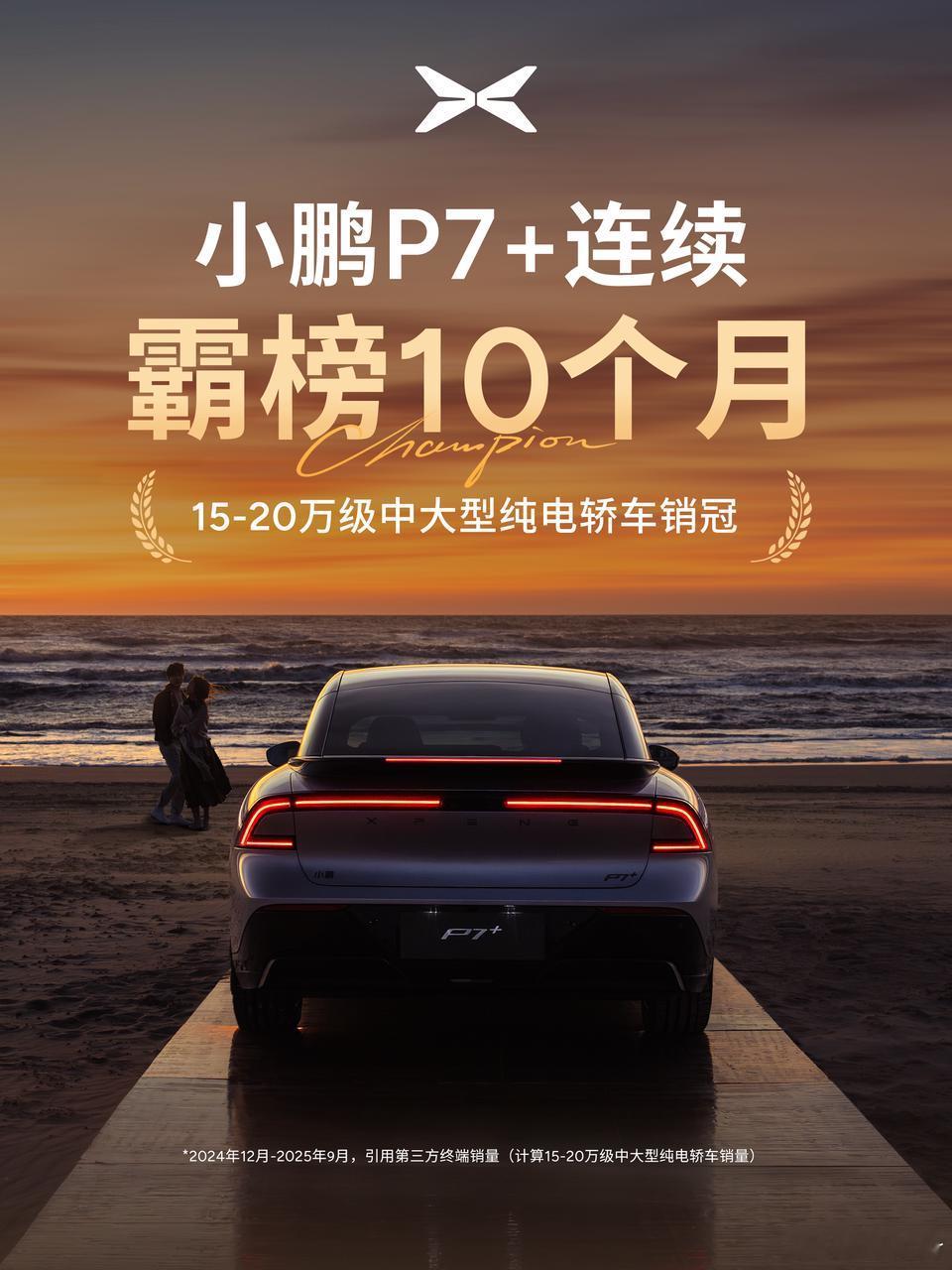 小鹏P7+连续10个月蝉联销冠家人们谁懂啊！小鹏P7+这销量也太能打了吧！截至