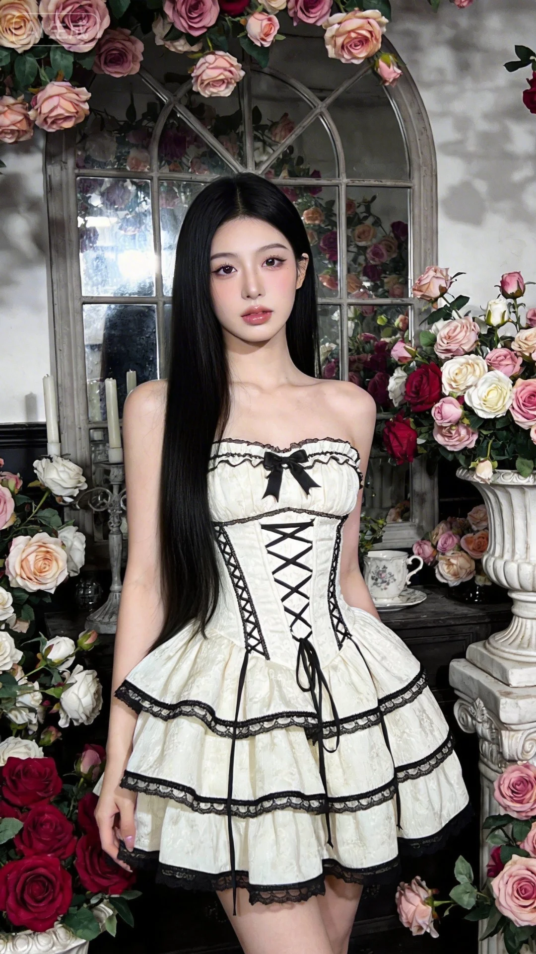 一位长发及腰模样可爱的女生，构图随意却尽显生活中的绚丽日常，人像摄影...