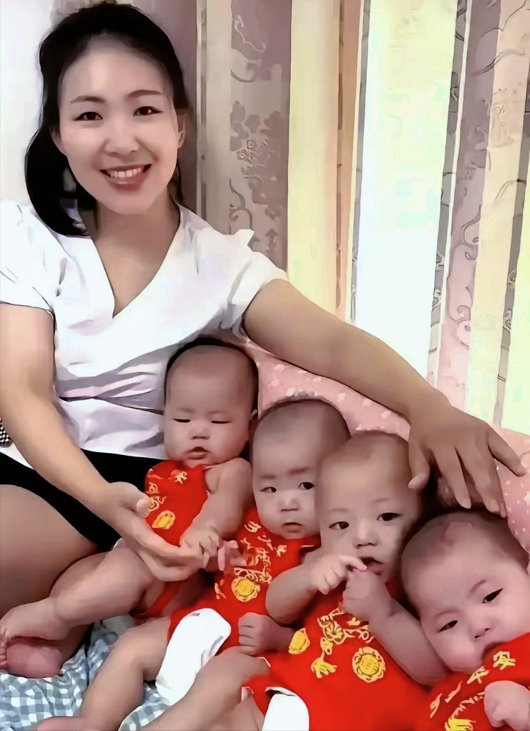 上海一女子产检，竟怀了四胞胎，全家都乐翻了。分娩时，她老公在产房外一直念叨“三女