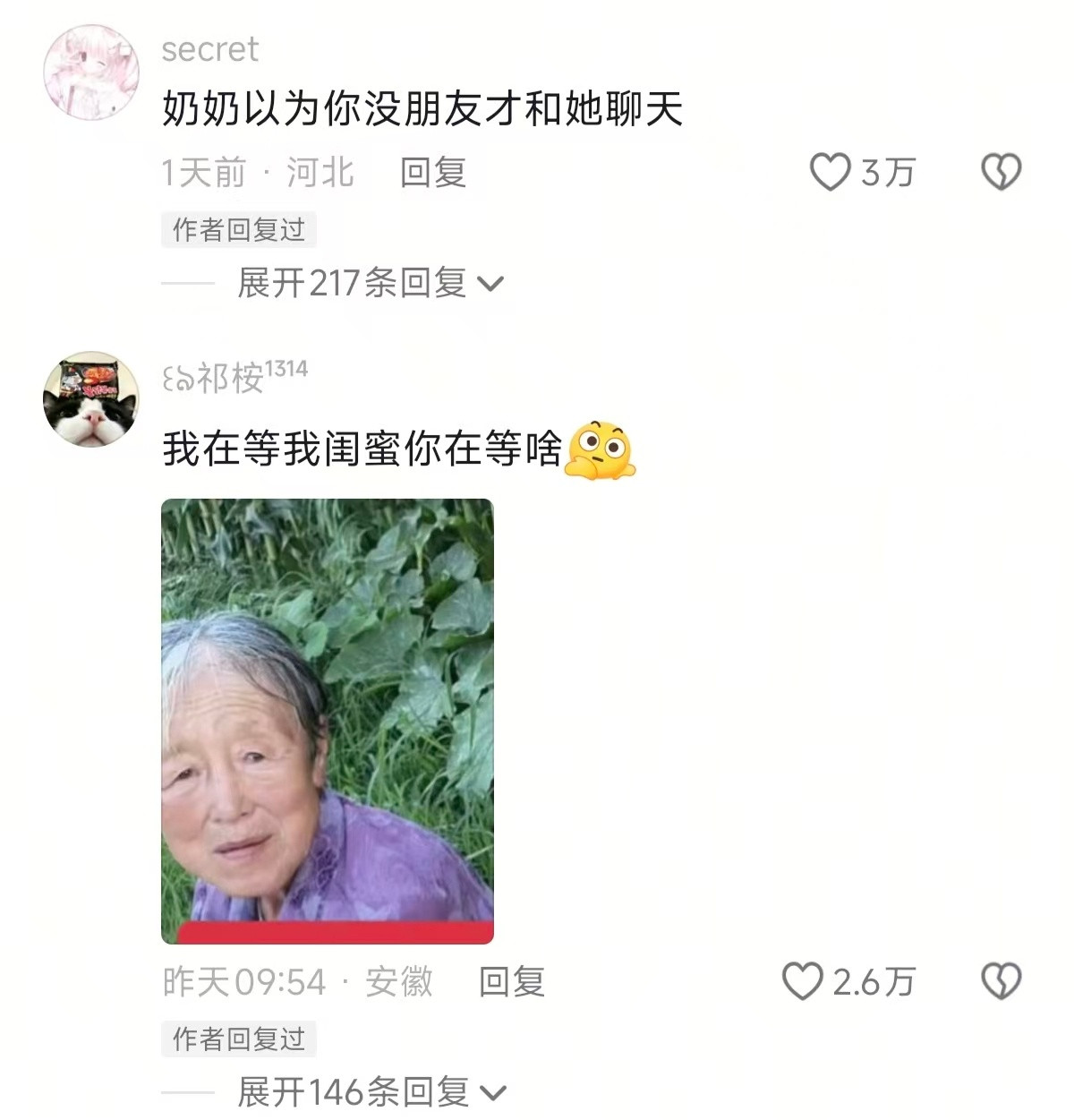 奶奶:大孙你自己没朋友吗