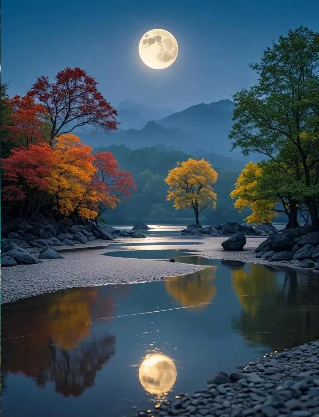 上联：一泓静水㓎朗月（题图来自网络）