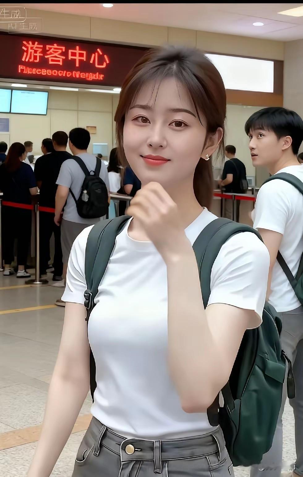 元气少女游游客中心，背着小背包，元气满满的一天！😊🏃‍♀️