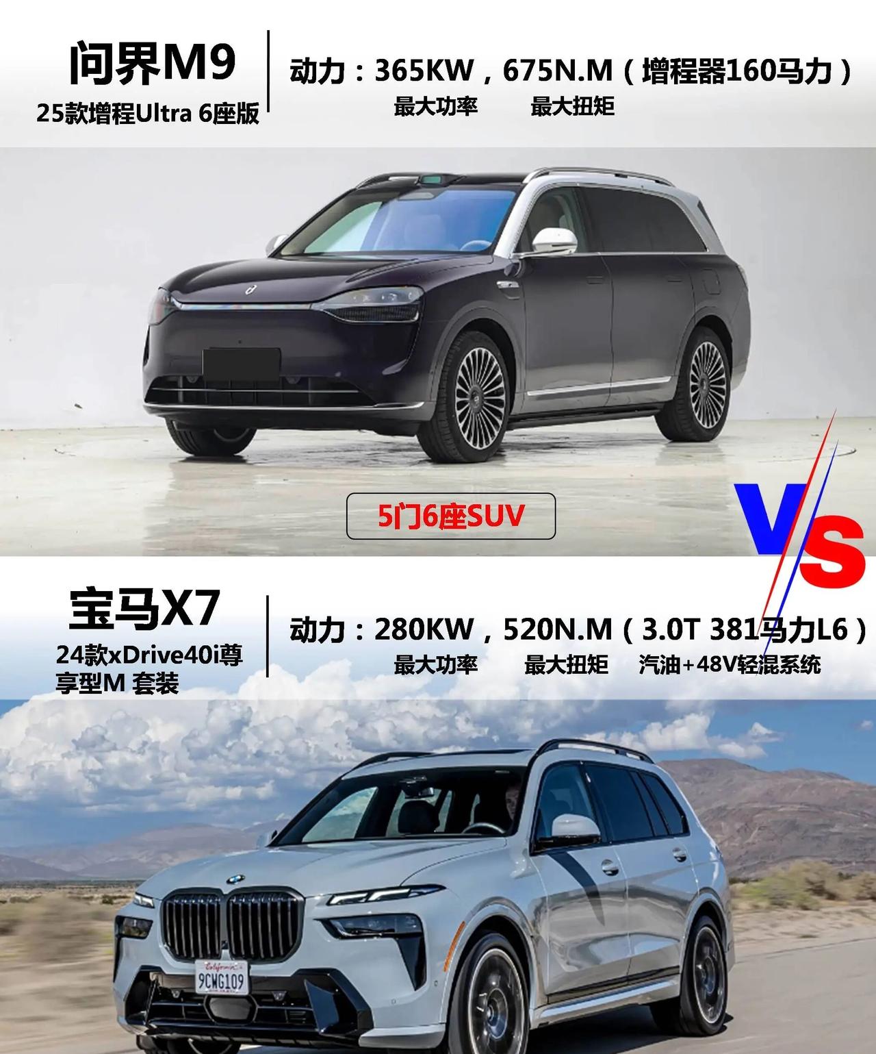 50万vs120万！问界M9Ultra硬刚宝马X7尊享谁才是旗舰SUV之王？