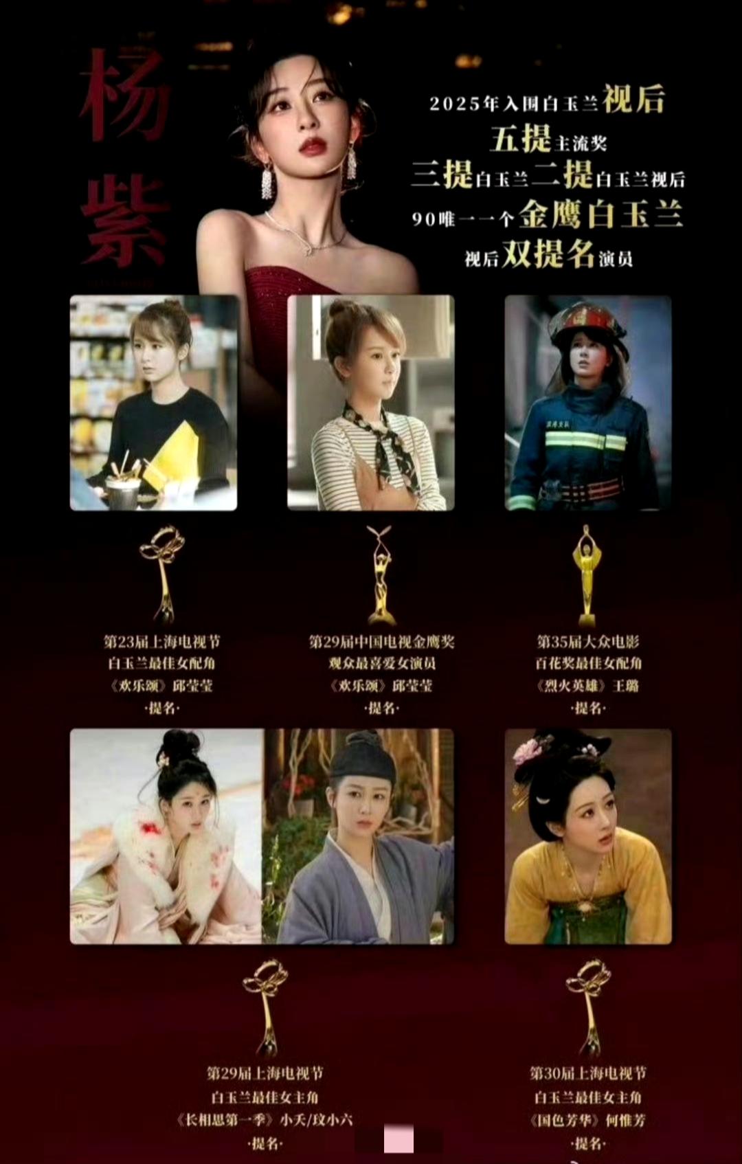 90后女演员天花板！从《欢乐颂》到《国色芳华》，杨紫已经三次提名白玉兰奖，同时手