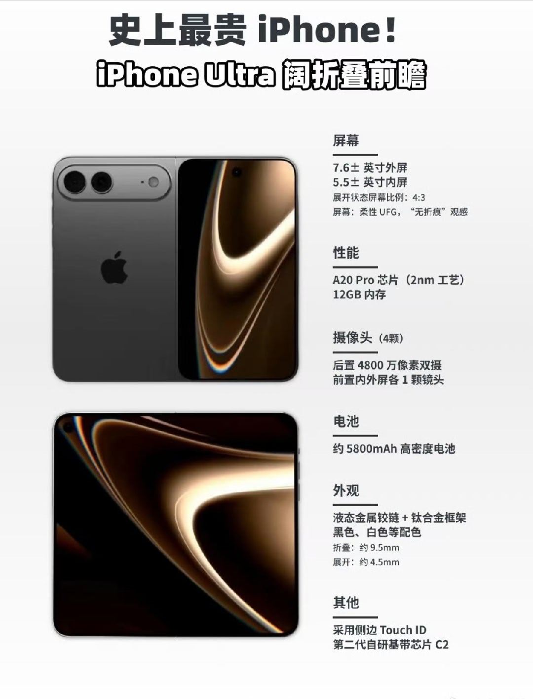 iPhoneUltra正面首次曝光曝iPhoneUltra无折痕失败蹲了这么久
