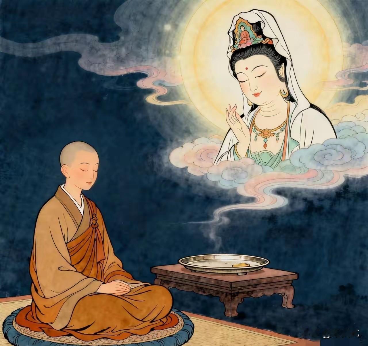 清朝，沧州插花庙有位董尼姑，观音诞辰时忙活了一上午，备好满桌供品。谁料，累得打盹