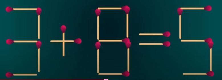 这里有一道满是巧思的火柴等式谜题！当前屏幕上的“3+0=5”显然无法