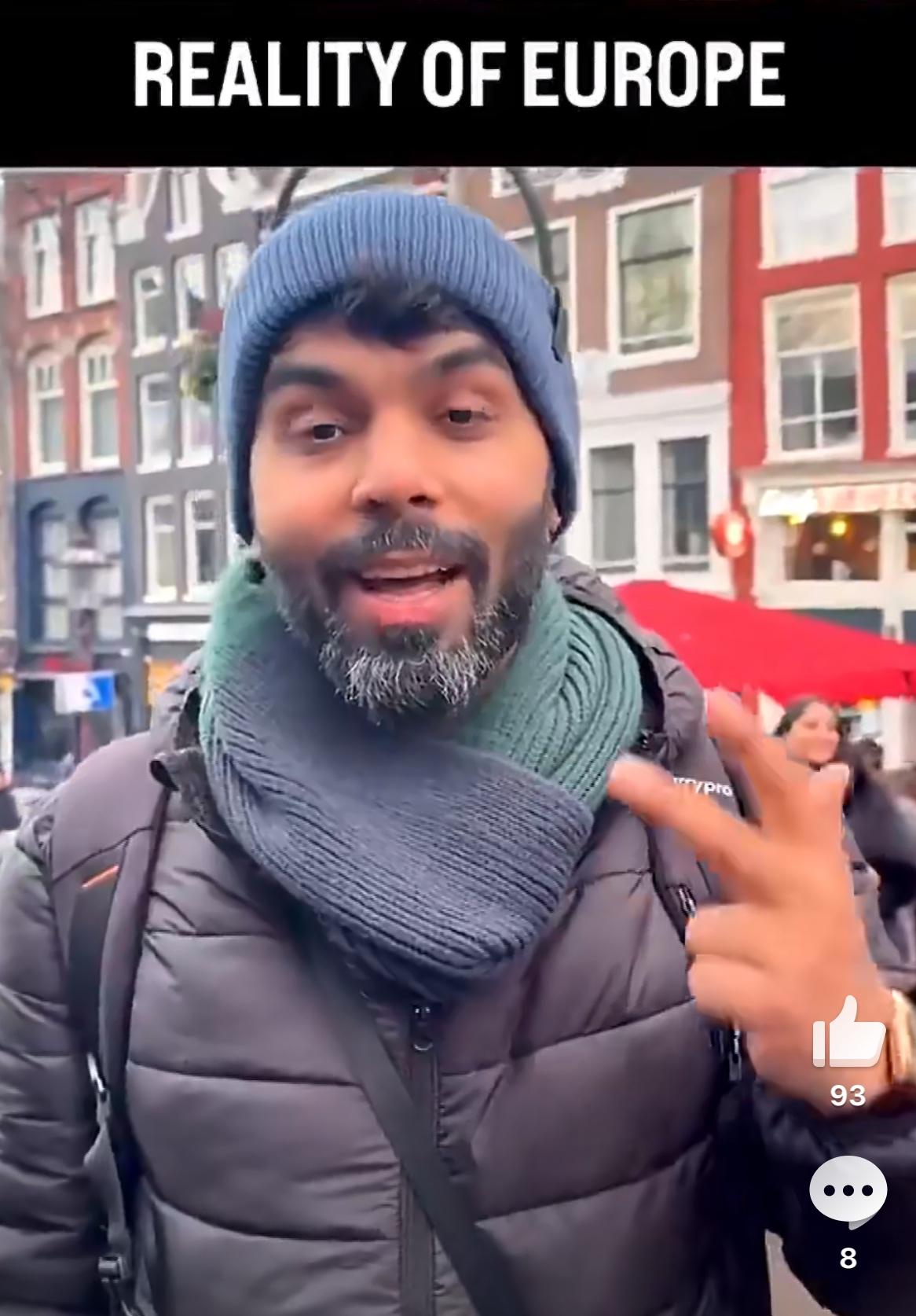 印度游客接受采访中说，去过法国，德国，荷兰等欧洲国家，这些国家到处都是脏乱差，一