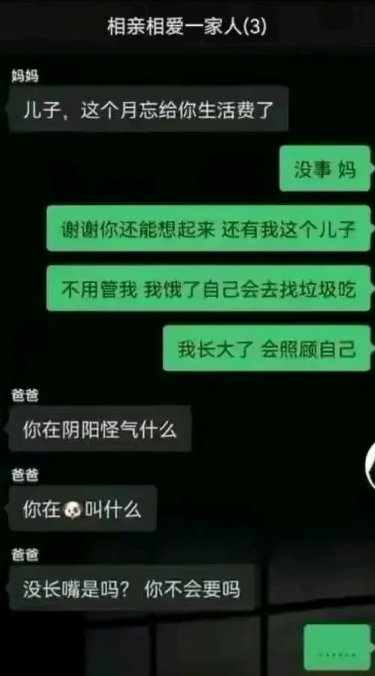 这个爸爸的三观比较正，有事说事，阴阳怪气的说话容易让人暴躁