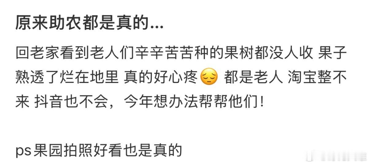 原来助农都是真的😣回老家看到老人们辛辛苦苦种的果树都没人收果子熟透了烂在地里