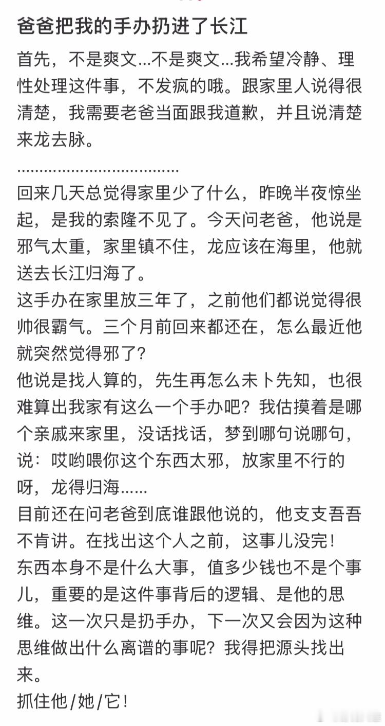 爸爸把我的手办扔进了长江