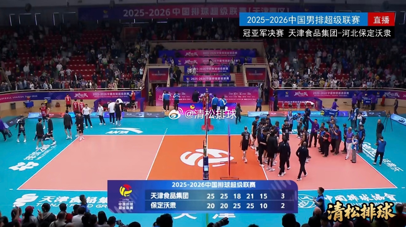 【赛后讨论】2025-2026中国男排超级联赛冠亚军决赛首回合，天津食品集团男排