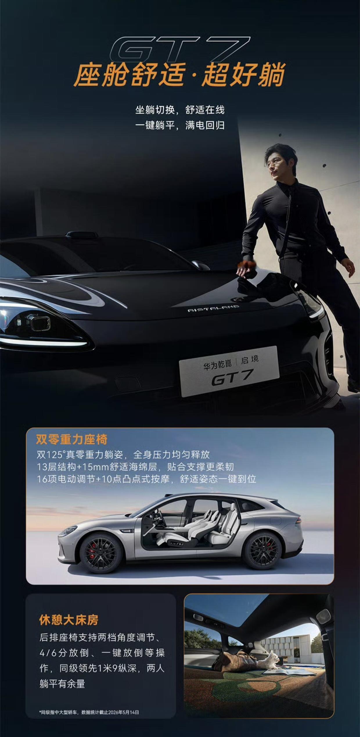 从零重力座椅到一米九大床房，启境GT7舒享配置拉满重磅好消息！启境GT7内饰首