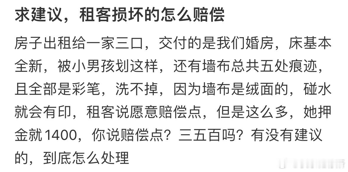 租客损坏的怎么赔偿❓​​​