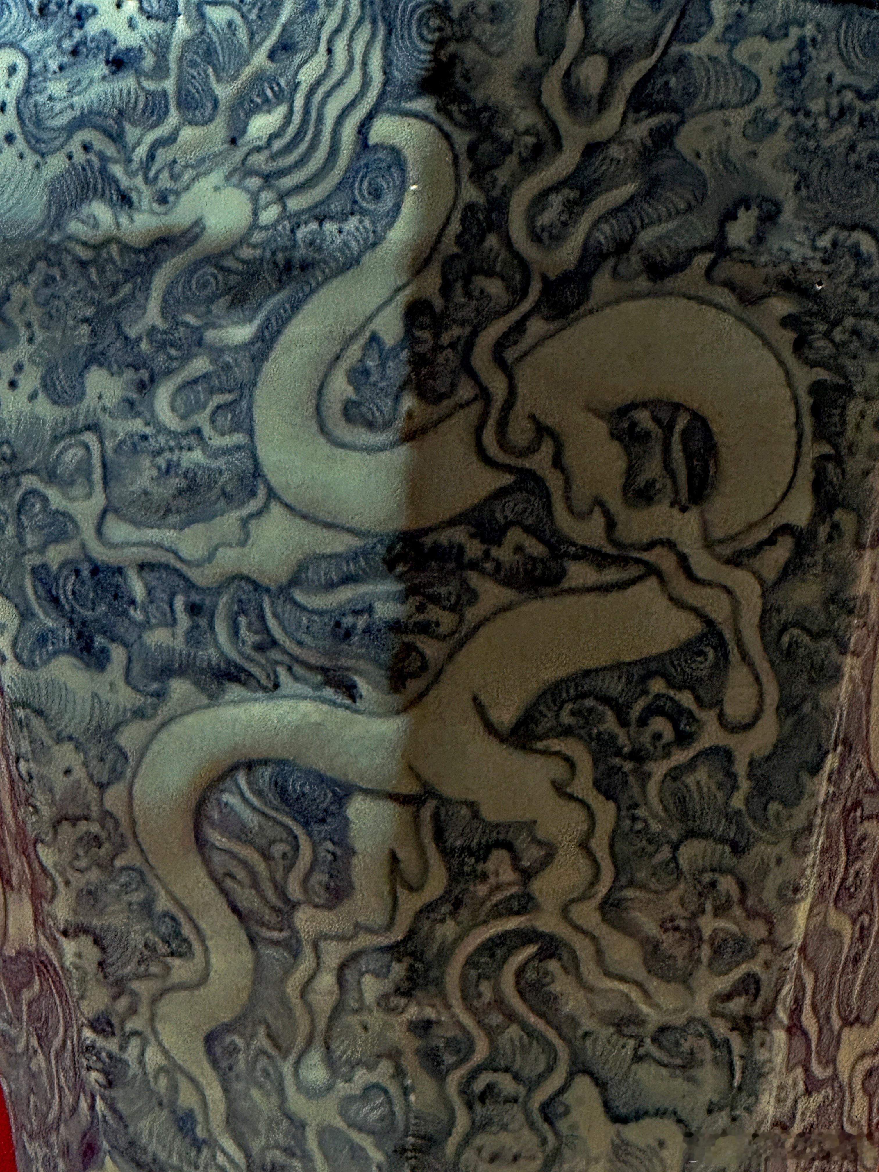 青花海水龙纹八棱梅瓶元（公元1271-1368）故宫博物院藏1964年河