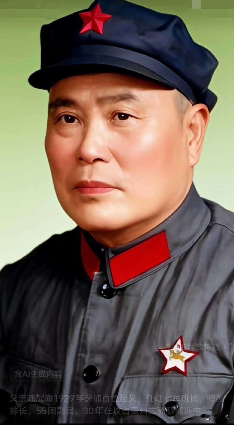 陆耀海1929年参加百色起义，任红七军班长，55团副官。30年在攻占贵州古洲