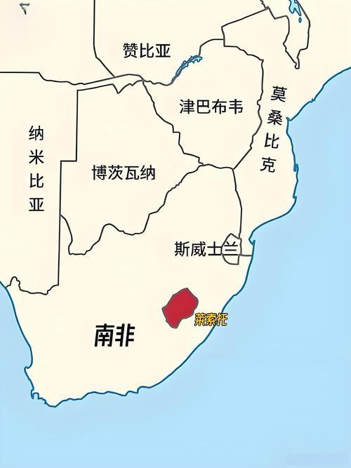 莱索托学地理的时候，打开非洲地图。发现了在南非这个国家的内部，有另一个国家叫