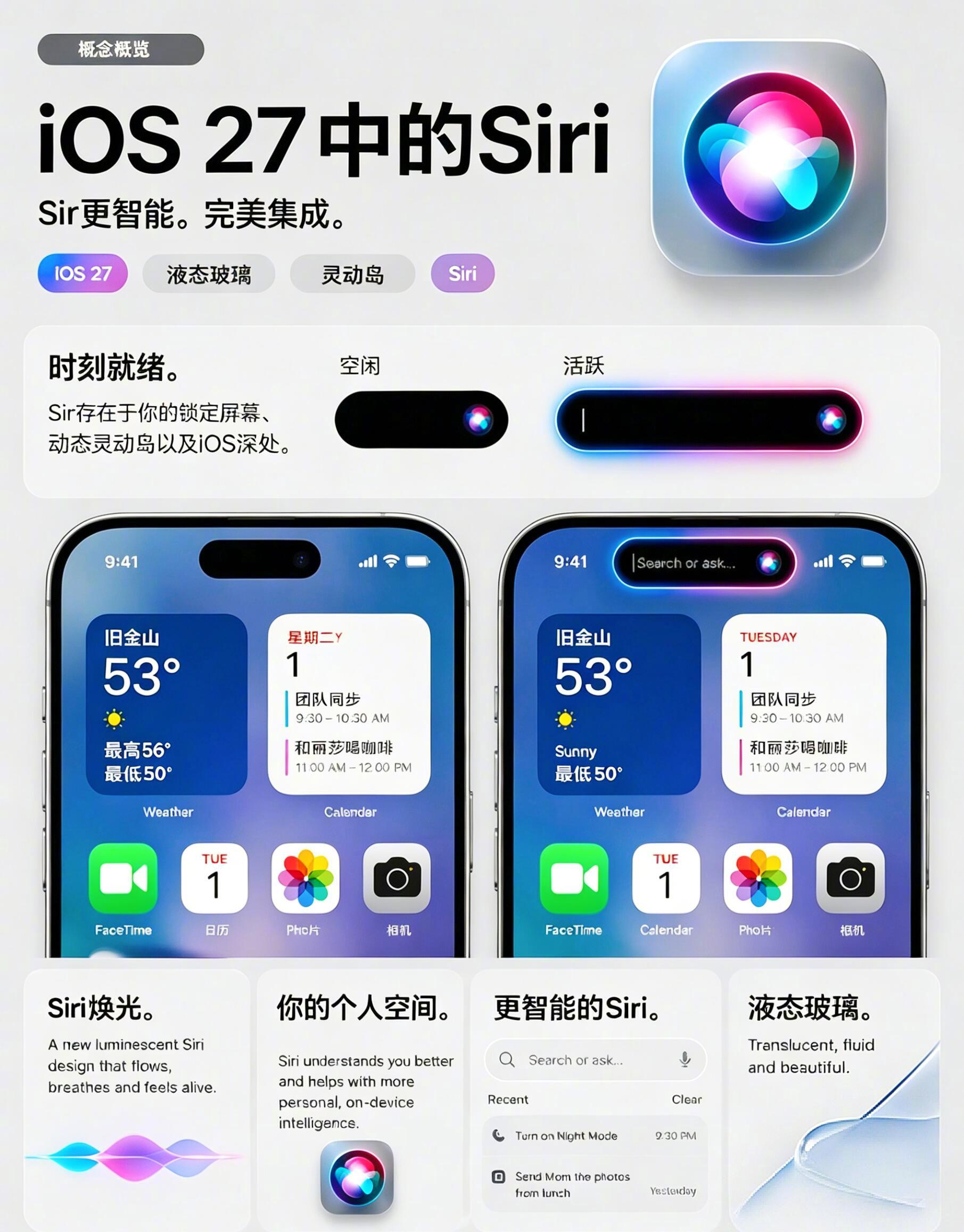iOS27爆料液态玻璃或增加自定义开关等。