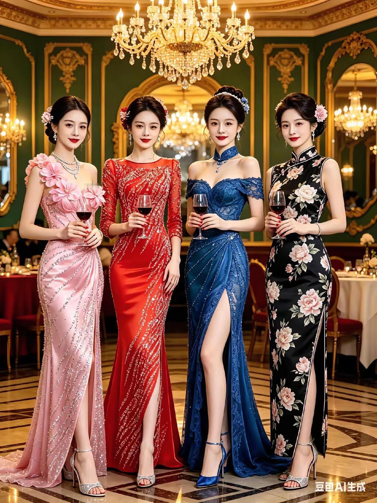 国色天香，气质优雅的四位美女，你是不是也和我一样，分不出来哪一个最漂亮？