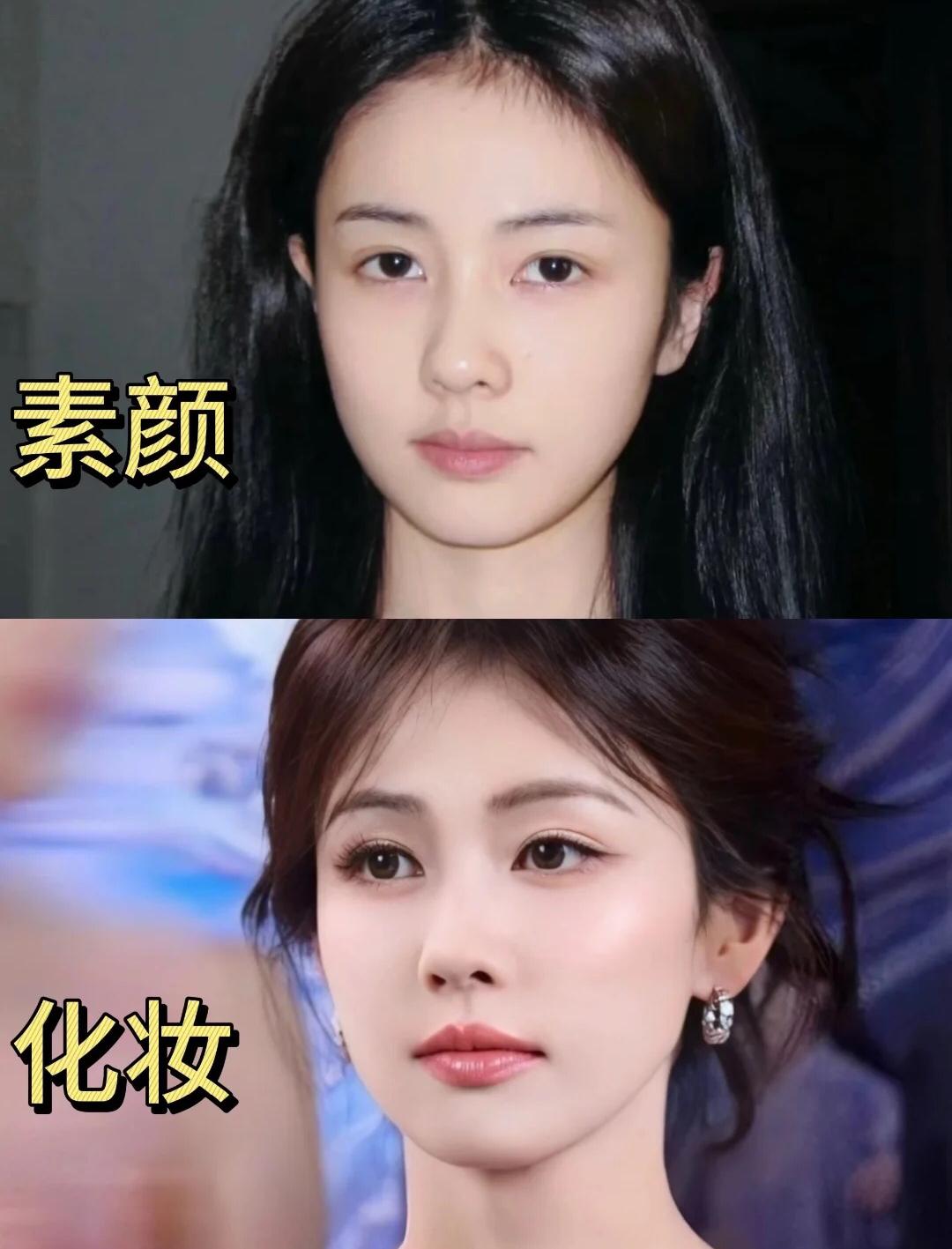不得不说明星就是素颜，也是往人群里一站很出众的那一挂。看看白鹿，她素颜有什