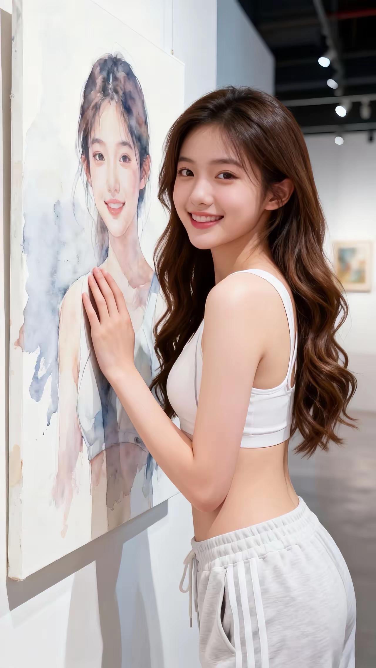 谁懂啊！真人和水彩画同框，这氛围感直接封神！