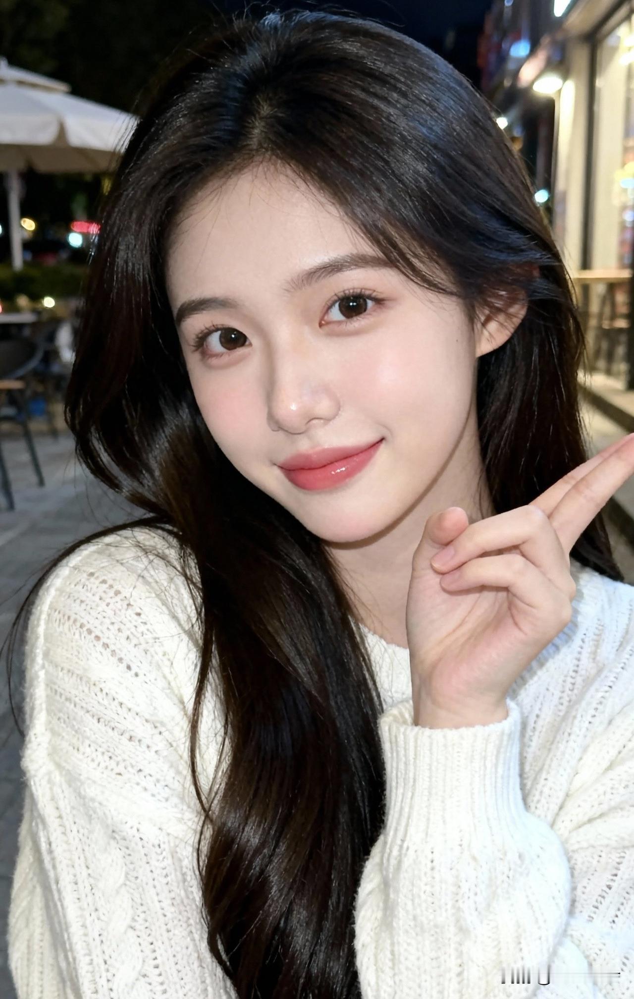 笑靥如花，指尖轻点。