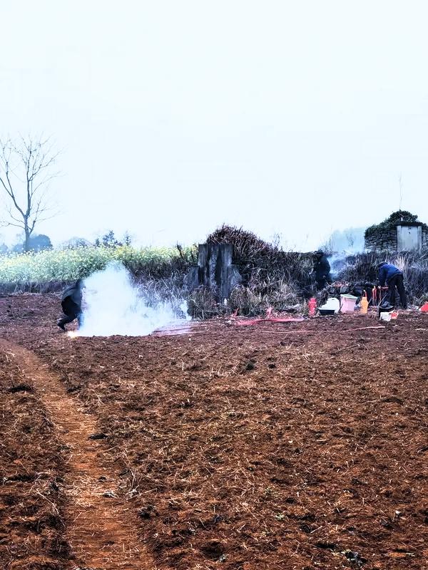 清明临近去上坟，添捧新土祭亲人，万枚纸灰扑泪面，爹娘啊！三尺黄土隐您身，