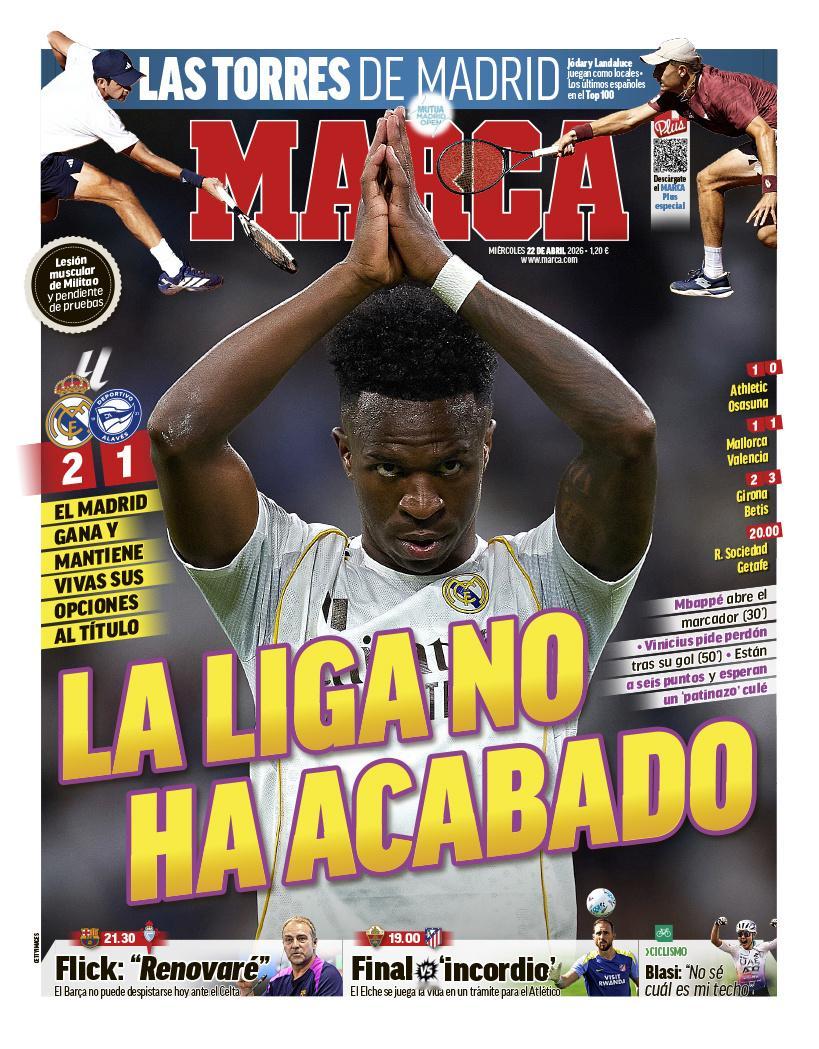 皇马《马卡》西甲还没结束皇马获胜，保持竞争姆巴佩在30分钟开启进球维尼修斯在5