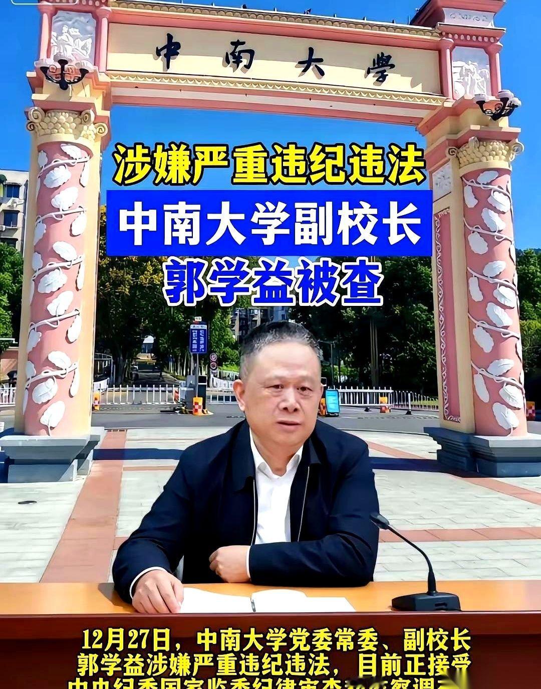 中南大学的副校长，59岁，眼瞅着就要光荣退休了。一辈子啊，就耗在学校里了。结