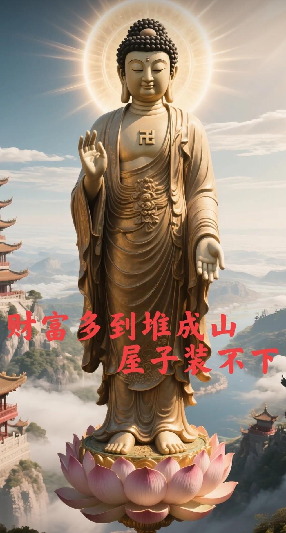 开财开财开财！五月撞见佛祖金身可太有福啦！愿佛祖以无量福田广撒财缘——正财如江