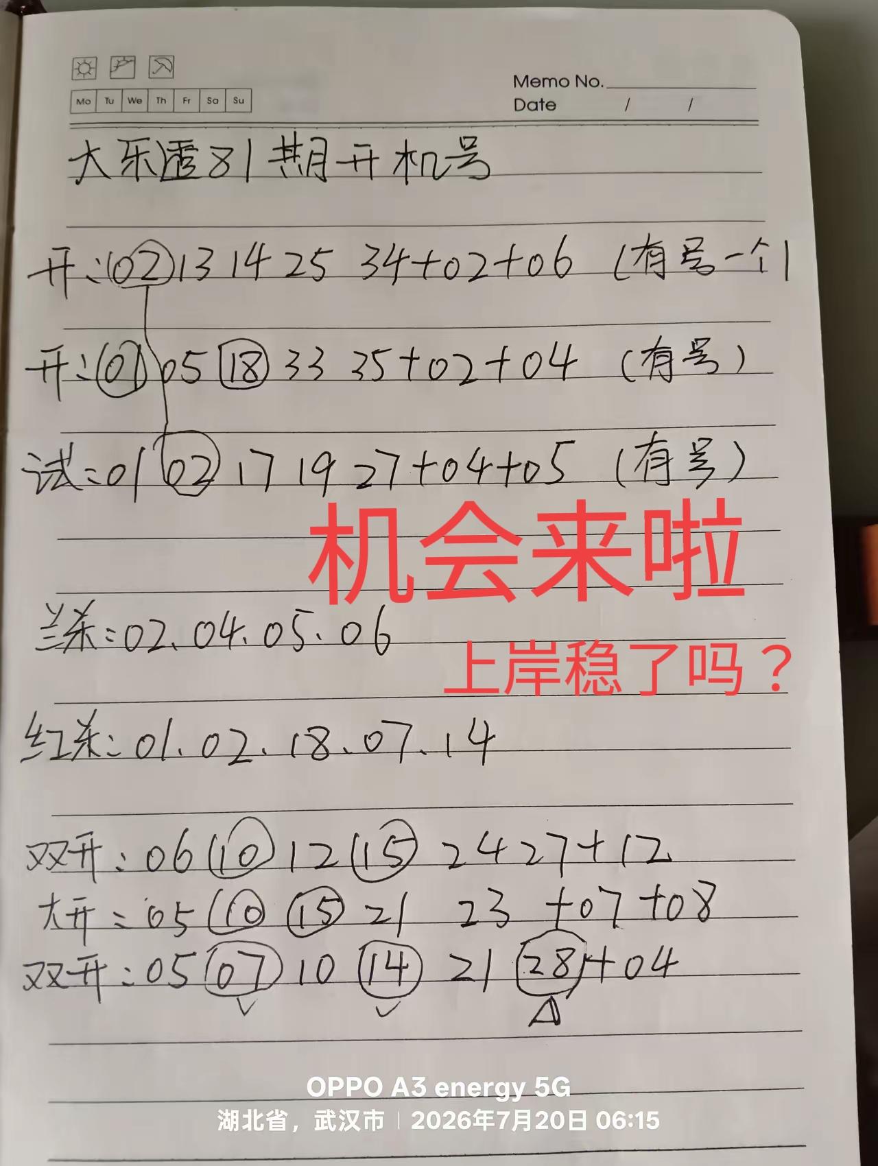 机不可失，失不再来！昨天没有上岸成功的，今天稳了吗？[大笑][大笑]彩友分享了一