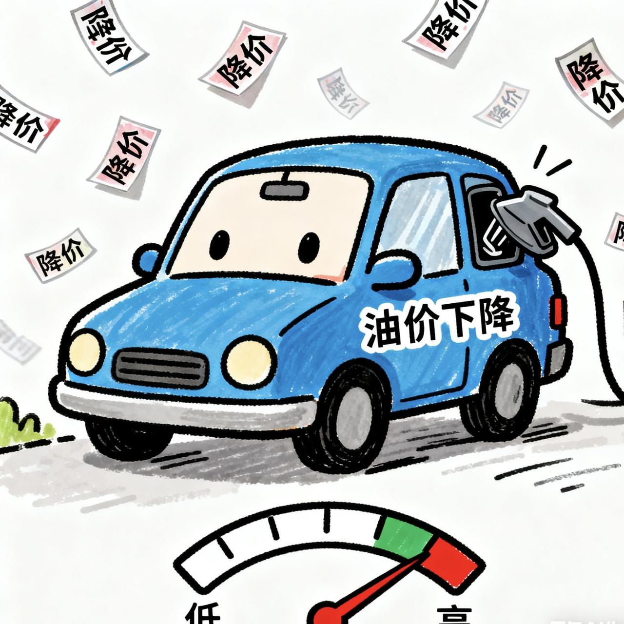 油价终于要降了！10月13号晚上12点要调价，每升能便宜6到7分钱，加一箱油差