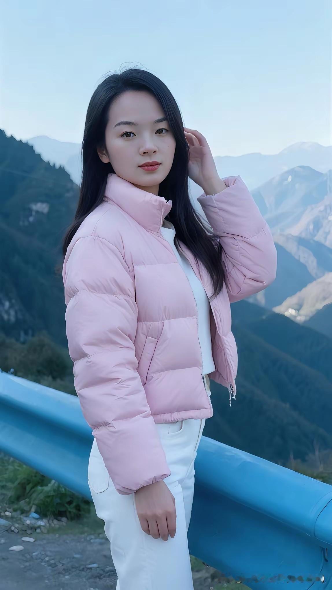 冬天迎着朝阳去爬爬山，在山顶的蓝天白云间，放眼望去，所有的一切都尽收眼底，让人心