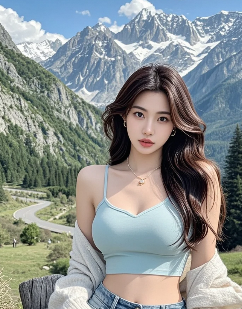 户外中的美女，浪漫梦幻宛如童话主角