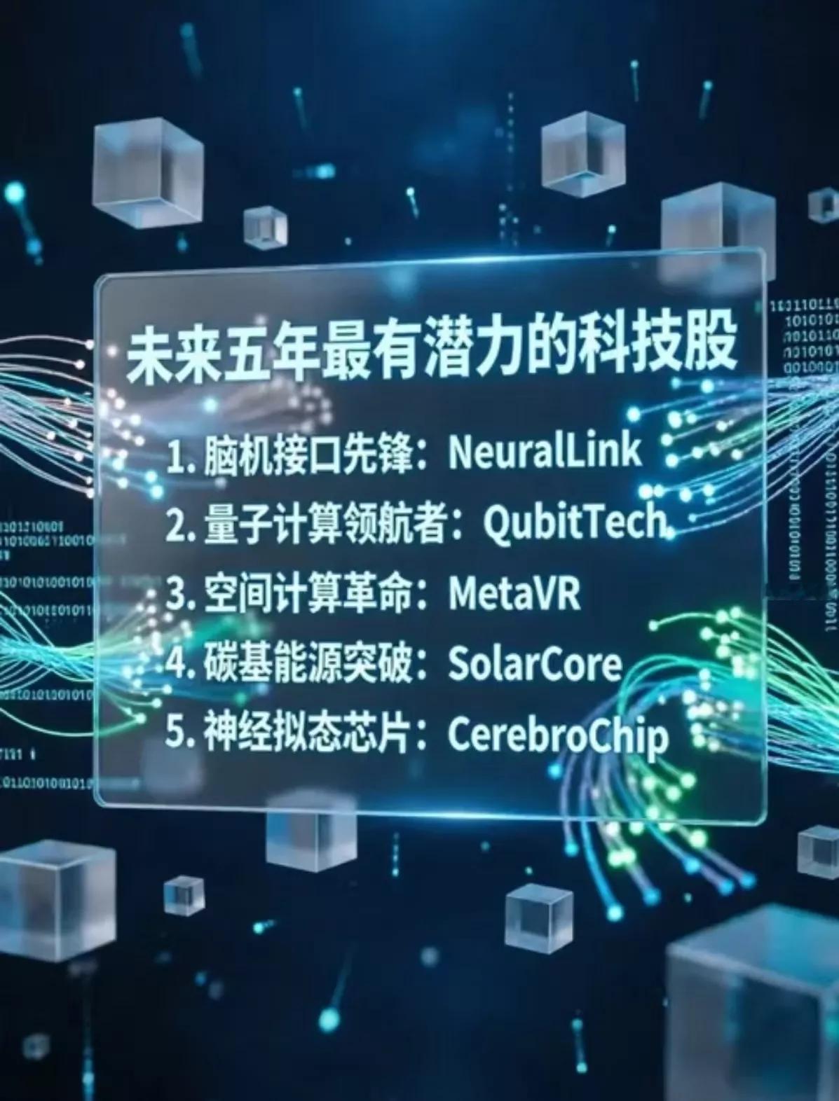 未来五年最有潜力的科技股清单:俗话说风口不对，努力白费，当年互联网风口遍地十倍