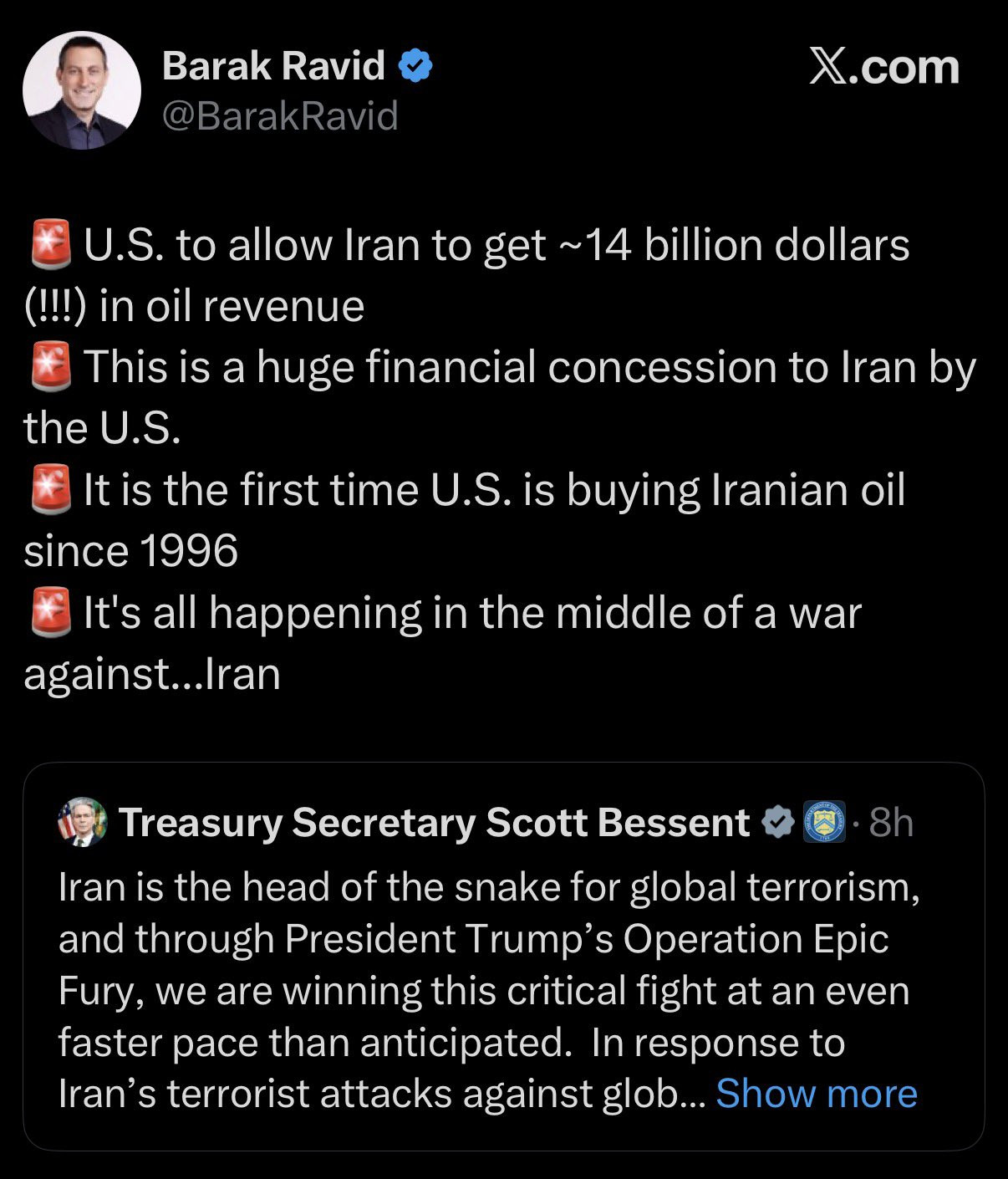 🔻Axios报道：美国新许可证允许销售3月20日至4月19日