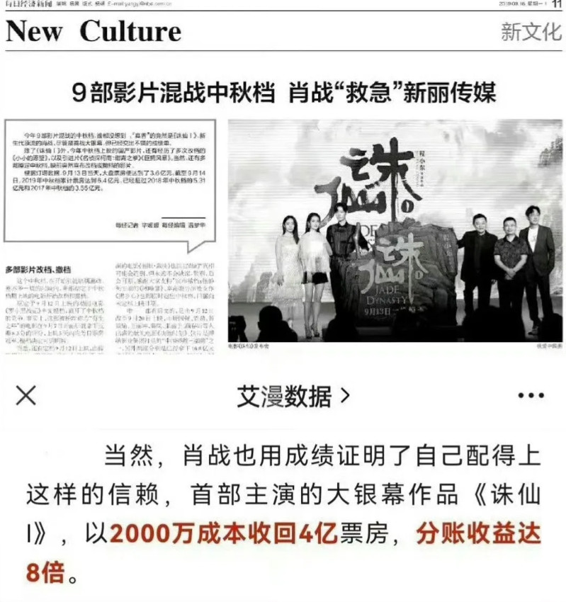 肖战主演的影视剧部部登财报，拯救新丽、续命捷成，有肖战，就吸金（同时手握一番超