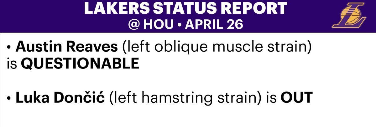 湖人明日伤病报告：里夫斯继续出战成疑。雷迪克表示，里夫斯在当地时间上午进行了一些
