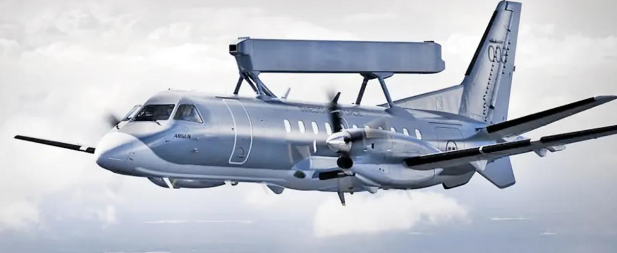 图文：视频显示一架萨博340机载预警和控制（AEW&C）飞机在乌克兰上空运行