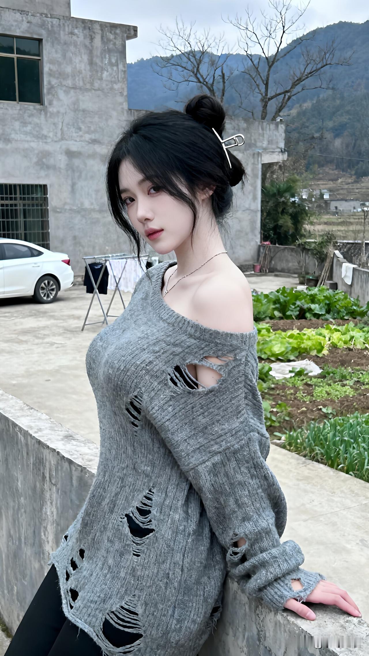 回村穿辣妹装才懂的真相：松弛感不是硬凹出来的“刚准备回村拍照时真的很天真，