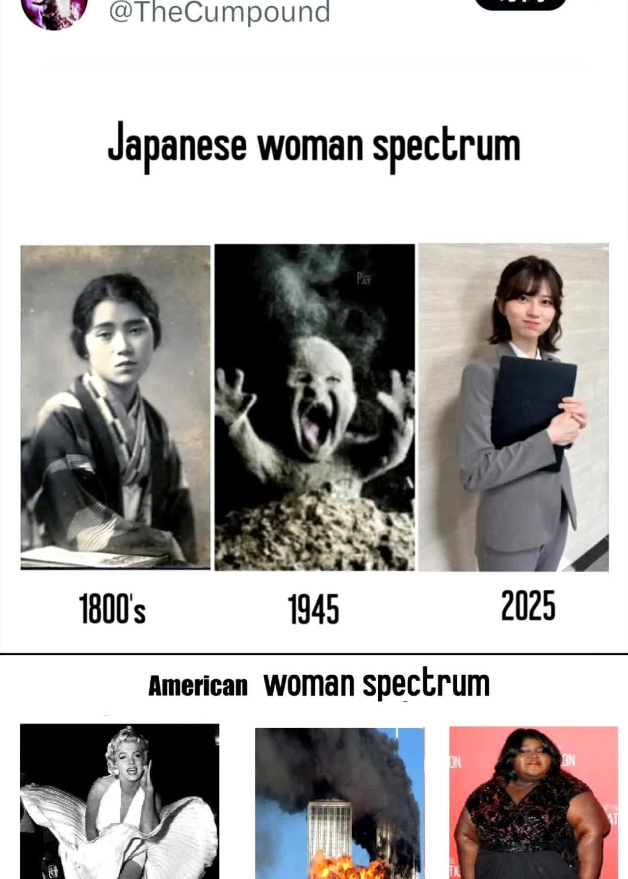 美国人发了上图，日本人破防了要求将其删除。美国人死犟就是不删，日本人