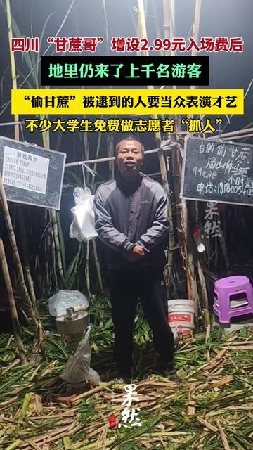 原本以为收2.99元会把游客赶跑，结果四川这大哥的甘蔗地挤了上千人？大哥